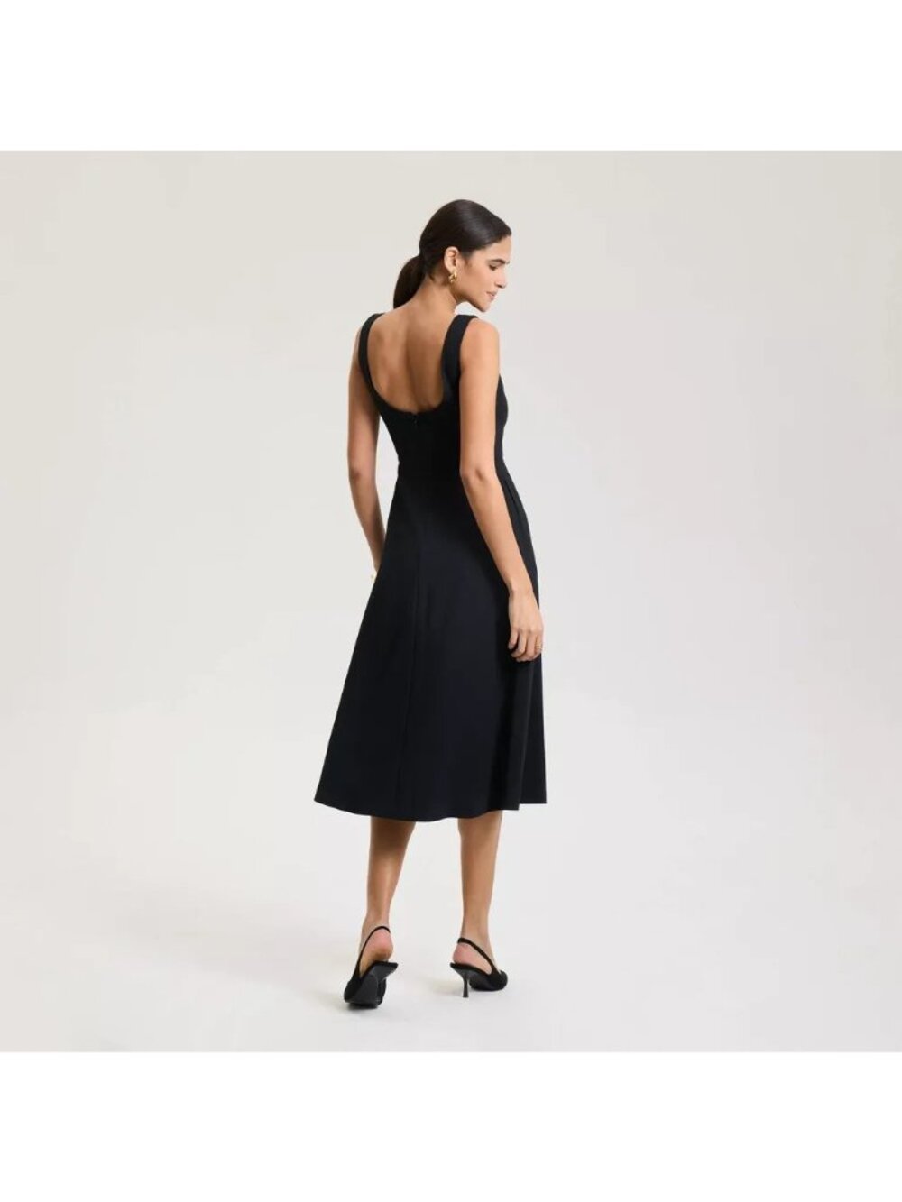 A New Day Black Tailored & Sleeveless Midi Elegant Evening Dress -- Small 4/6 - Picture 2 of 5
